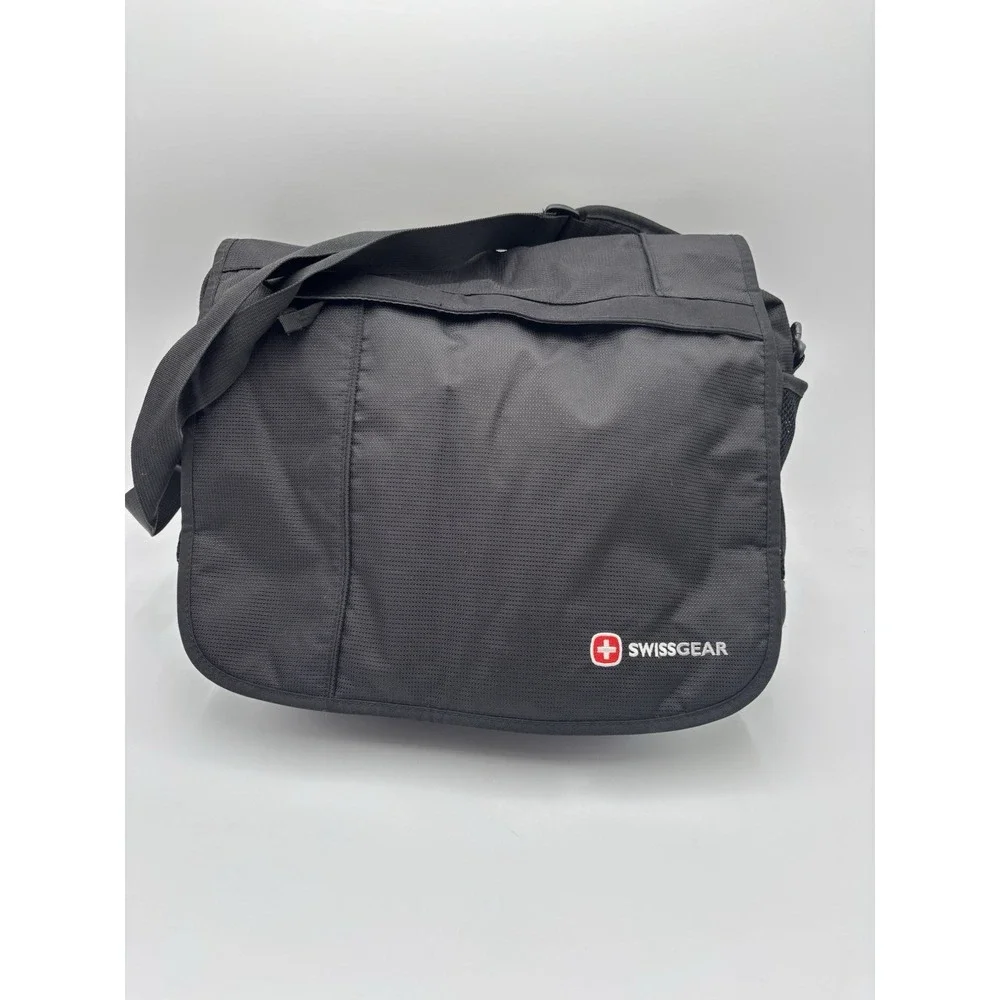 SwissGear‎ Black Messenger Laptop Bag Shoulder Crossbody Travel Organizer Case